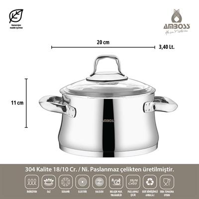 Amboss Oregon 8 Parça Çelik Tencere Seti