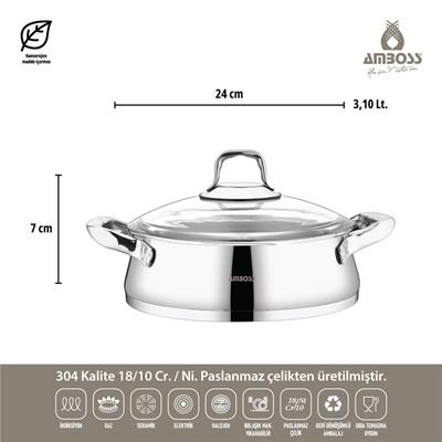 Amboss Oregon 8 Parça Çelik Tencere Seti