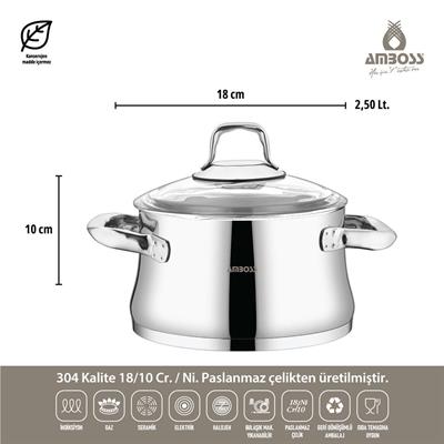 Amboss Oregon 8 Parça Çelik Tencere Seti