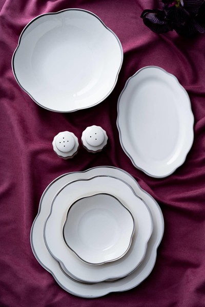 Aveline 6 Kişilik 29 Parça Porselen Yemek Takımı - Silver