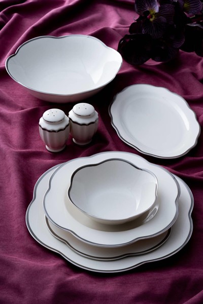 Aveline 6 Kişilik 29 Parça Porselen Yemek Takımı - Silver
