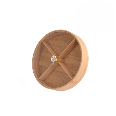 Bambu 25Cm Yuvarlak Bölmeli Sunumluk