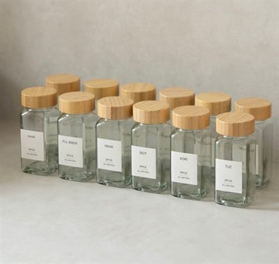 Bambu Kapaklı Cam Baharatlık 12X120Ml. 