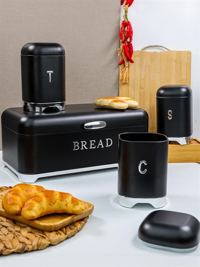 Belariva Ekmek & Baharat Saklama Seti Siyah