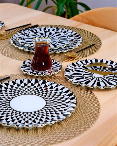 Destina Siyah 34 Parça Çay Seti