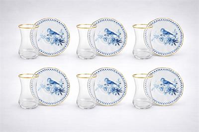 Glass Bluebird Surf Çay Seti