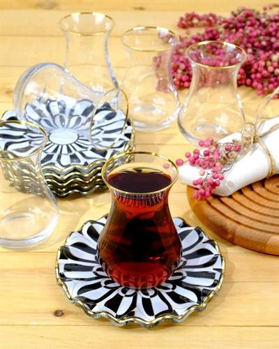 Glore Destina Black Gold 12 Parça Çay Seti