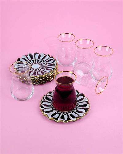 Glore Destina Black Gold 12 Parça Çay Seti