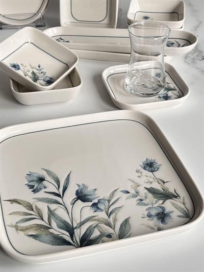 İpek Porselen Vrn Kare 29 Parça Kahvaltı Takımı