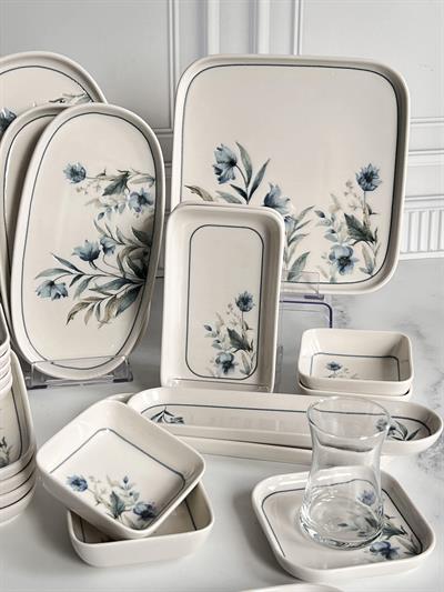 İpek Porselen Vrn Kare 29 Parça Kahvaltı Takımı