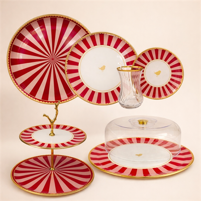 İwon Pink 34 Parça Çay Seti