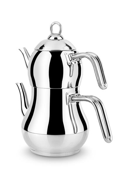 Lines Şahmeran Silver Kulplu Çelik Çaydanlık No:3