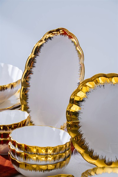 Marlene Gold 6 Kişilik 37 Parça Kahvaltı ve İkram Seti