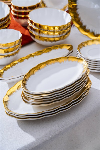 Marlene Gold 6 Kişilik 37 Parça Kahvaltı ve İkram Seti