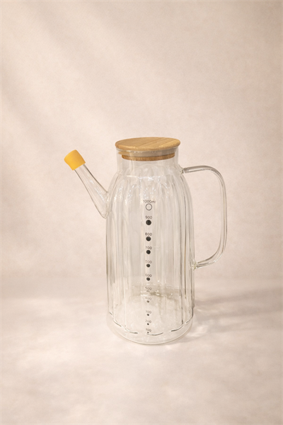 Mien Bambu Kapaklı Cam Yağlık 1000 ml. 