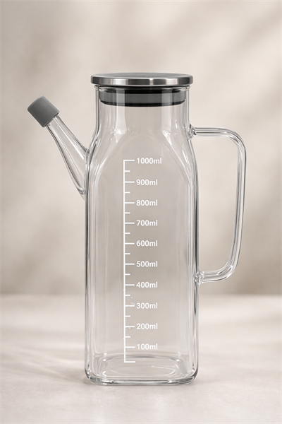 Mien Metal Kapaklı Cam Yağlık 1000 ml. 