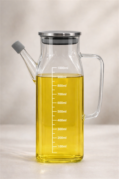 Mien Metal Kapaklı Cam Yağlık 1000 ml. 