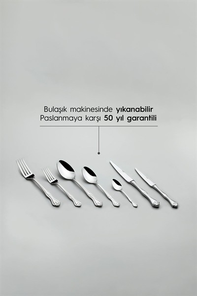 Nehir Lalezar Sade 84 Parça Çatal Kaşık Bıçak Seti