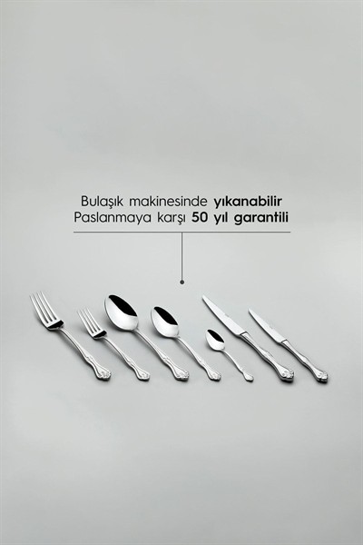 Nehir Lalezar Sade 89 Parça Çatal Kaşık Bıçak Seti