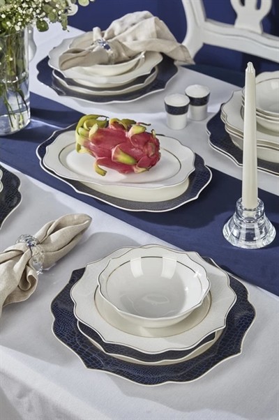 Neva Maran Romantic Yaldızlı 24 Parça Porselen Yemek Takımı