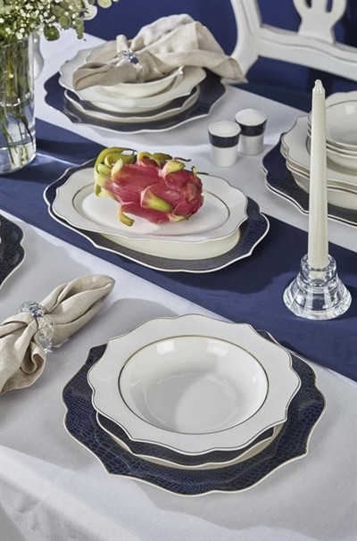 Neva Maran Romantic Yaldızlı 24 Parça Porselen Yemek Takımı