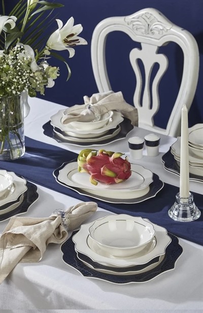 Neva Maran Romantic Yaldızlı 24 Parça Porselen Yemek Takımı