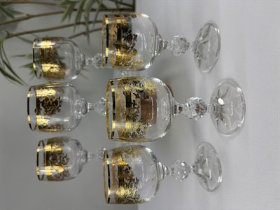 6lı Altın Yaldız 150ml Kahve Yanı Bardağı