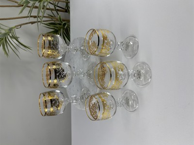 6lı Altın Yaldız 150ml Kahve Yanı Bardağı