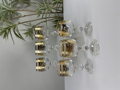 6lı Altın Yaldız 150ml Kahve Yanı Bardağı