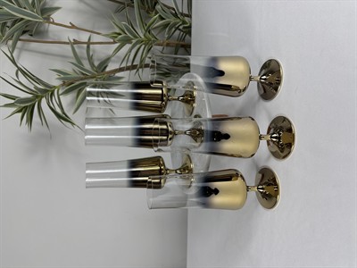 Öcl Bohemia Crystal Titanyum Gold/Gümüş Kahve Yanı Bardağı 215Ml