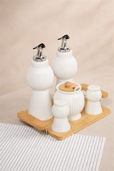 Paçi Nora 5li Bambu Standlı Mutfak Seti 