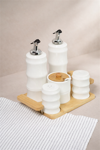 Paçi Nora 5li Bambu Standlı Mutfak Seti 