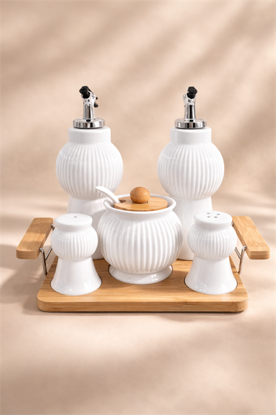 Paçi Nora 5li Bambu Standlı Mutfak Seti 