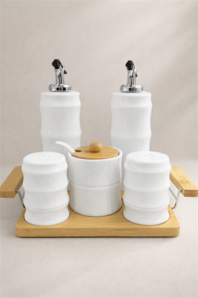 Paçi Nora 5li Bambu Standlı Mutfak Seti 