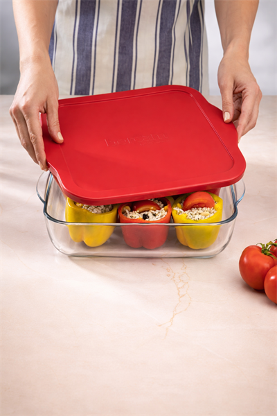 Paşabahçe Kırmızı Kapaklı Kare Borcam 3200 cc