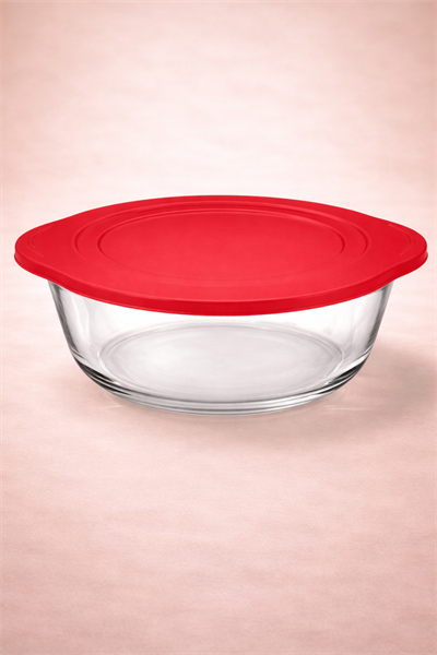 Paşabahçe Kırmızı Kapaklı Yuvarlak Borcam 25.5 cm