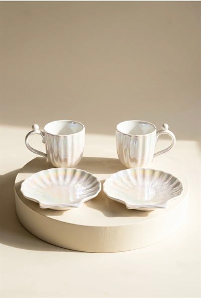Pearl 4 Parça Pasta ve Çay İkram Seti