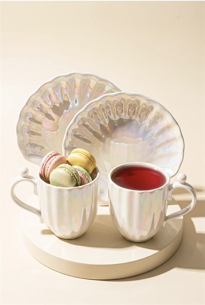Pearl 4 Parça Pasta ve Çay İkram Seti