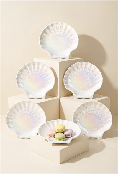 Pearl 6 Kişilik Porselen Pasta Tabağı 19,5 cm
