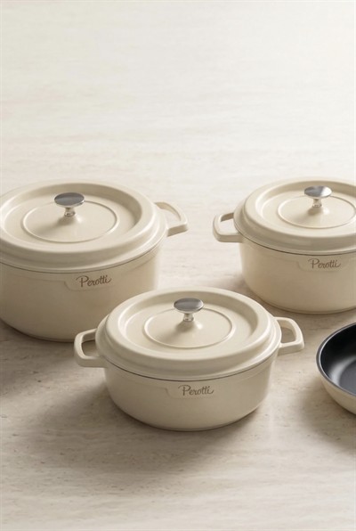 Chef Cast Beige İndüksiyon Tabanlı 7 Parça Döküm Tencere Seti