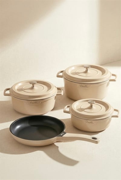 Chef Cast Beige İndüksiyon Tabanlı 7 Parça Döküm Tencere Seti