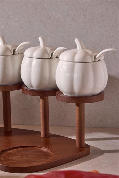 Perotti Pumpkin Porselen 9lu Baharatlık Seti