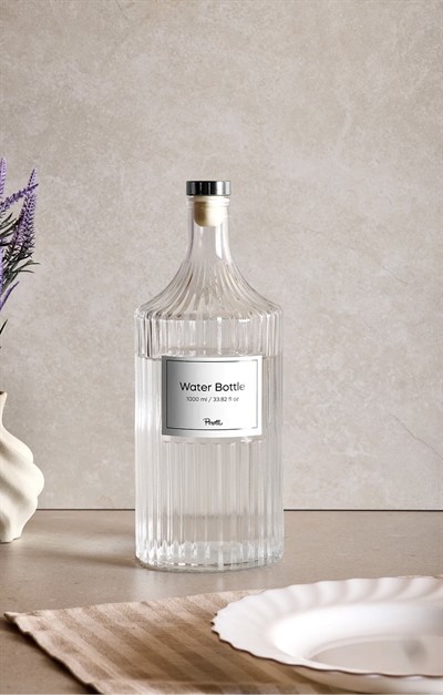 Perotti Viking Gümüş Cam Yağdanlık Şişesi 1000 ml. 