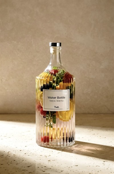 Perotti Viking Gümüş Cam Yağdanlık Şişesi 1000 ml. 