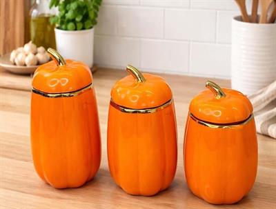 PUMPKİN PORSELEN 3 PARCA KAVANOZ SET