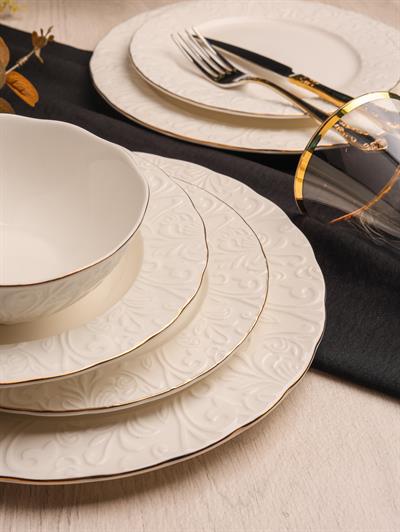 Royal Charme Daisy Gold Yaldızlı 24 Parça Porselen Yemek Takımı