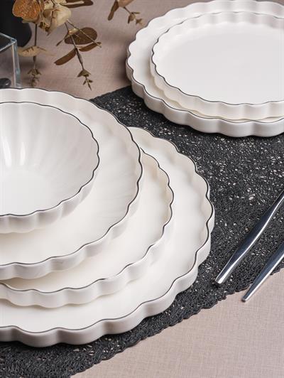 Royal Charme Florya 24 Parça Platin Yaldızlı Porselen Yemek Takımı