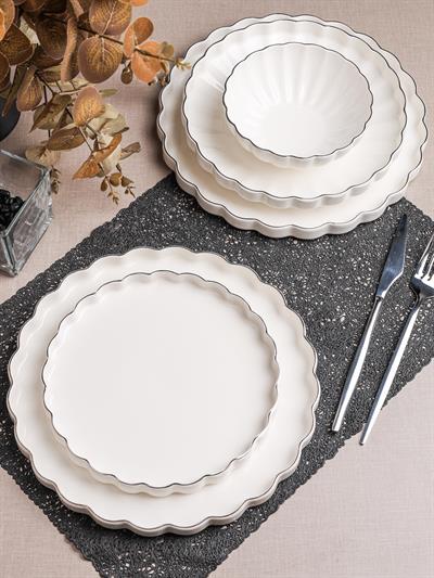 Royal Charme Florya 24 Parça Platin Yaldızlı Porselen Yemek Takımı