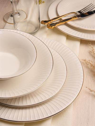 Royal Charme Gloria Goldyaldızlı 24 Parça Porselen Yemek Takımı