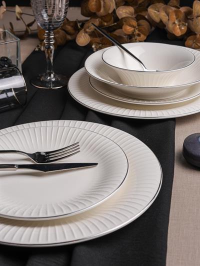 Royal Charme Gloria Platin 24 Parça Porselen Yemek Takımı